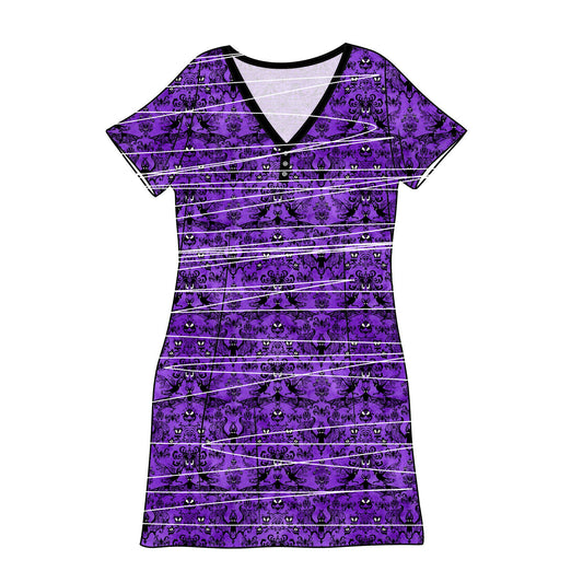 RTS Bamboo Adult Sleep Gown - Haunted Wallpaper